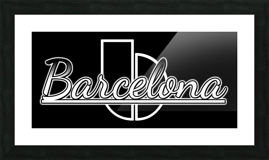 Barcelona Typography Graphic Design Picture Frame print
