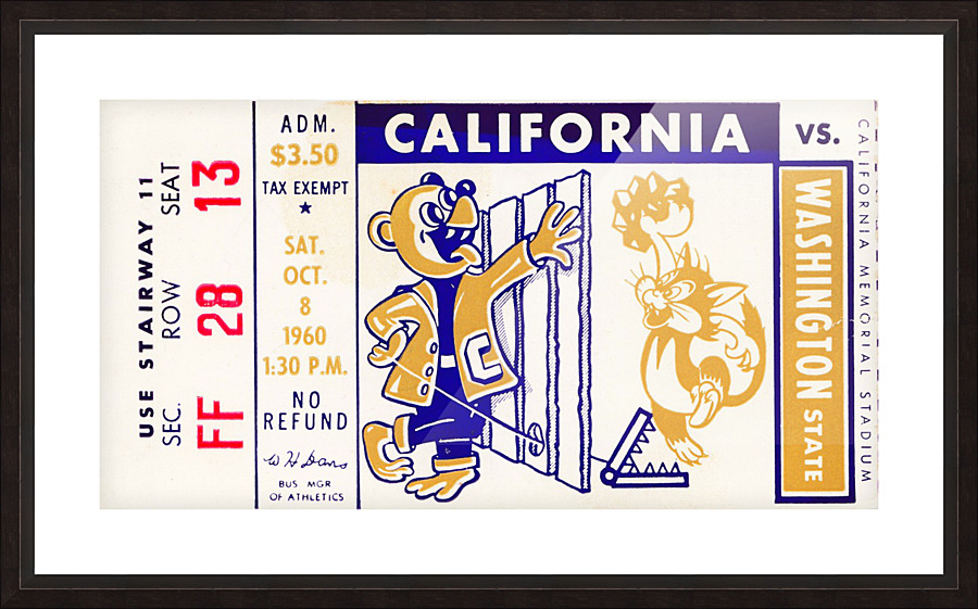 1960 Washington State vs. California Picture Frame print