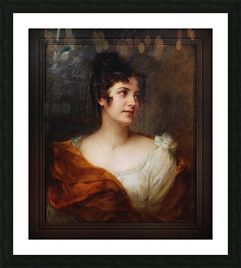 Portrait Of A Lady by Georg Papperitz Old Masters Classical Art Reproduction Picture Frame print