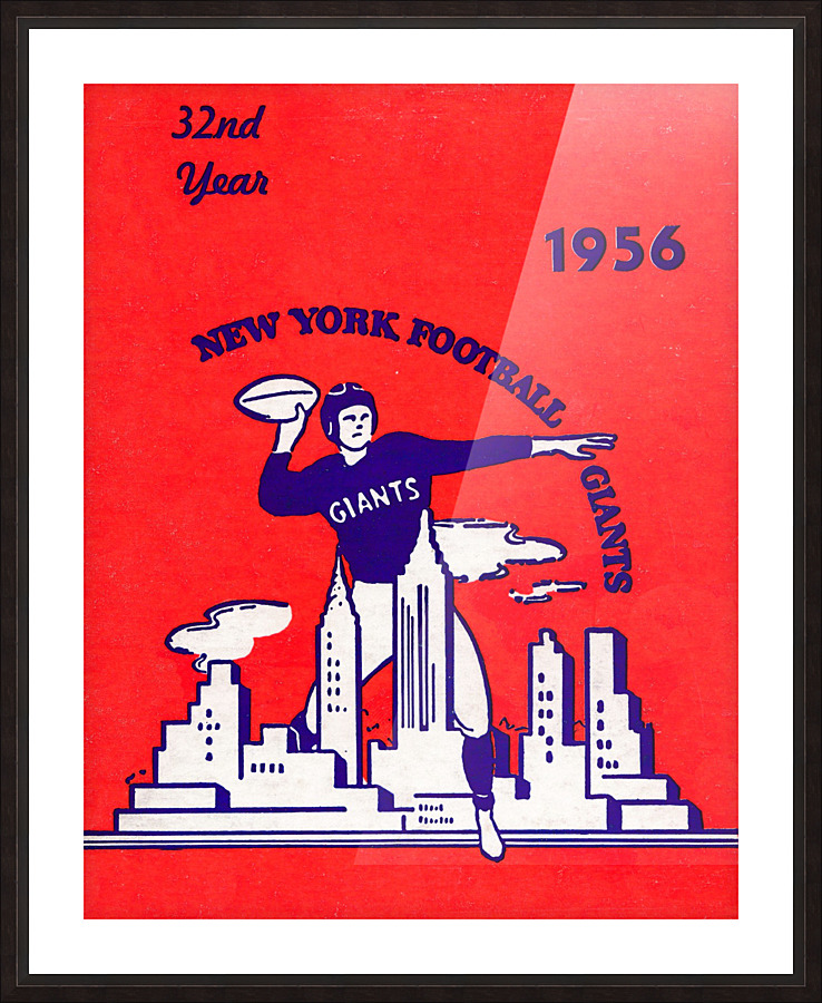 1956 new york giants vintage nfl poster Picture Frame print
