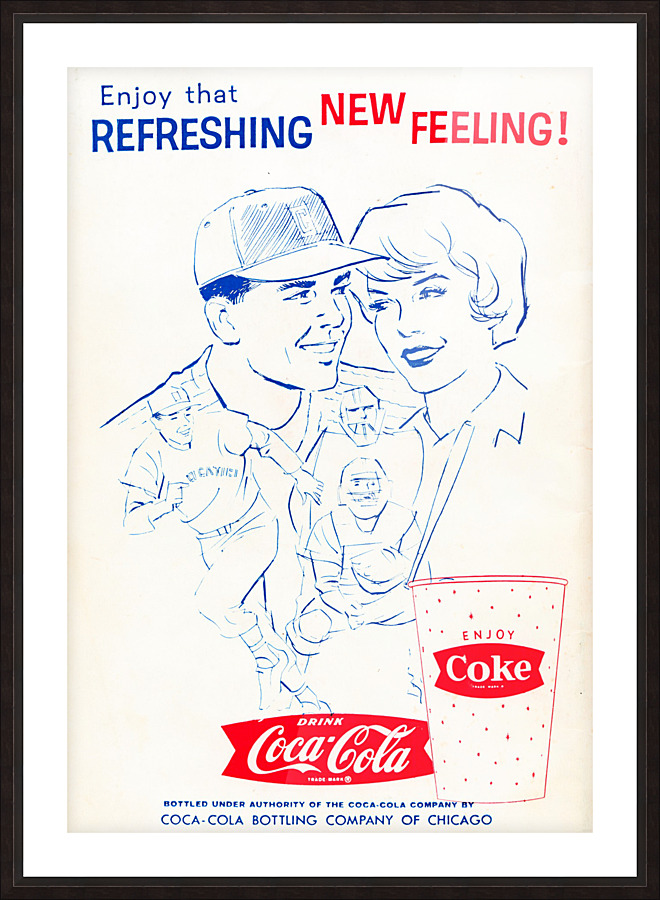 Vintage Coke Ad Enjoy That Refreshing New Feeling Picture Frame print