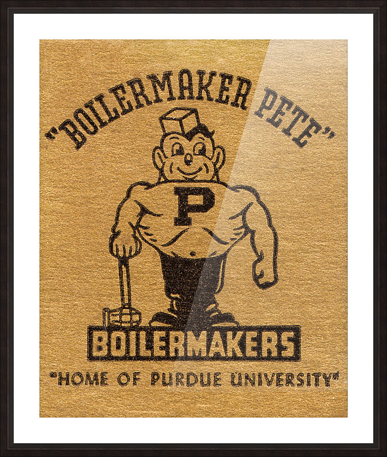 Vintage Purdue Boilermaker Pete Art Picture Frame print