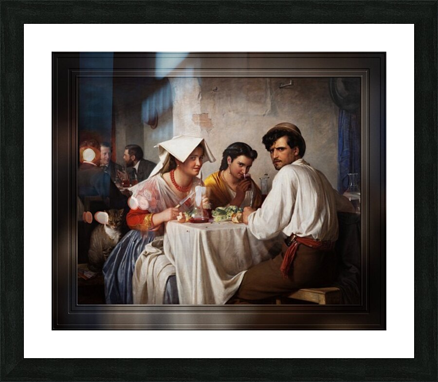 In a Roman Osteria by Carl Heinrich Bloch Classical Art Old Masters Reproduction Picture Frame print