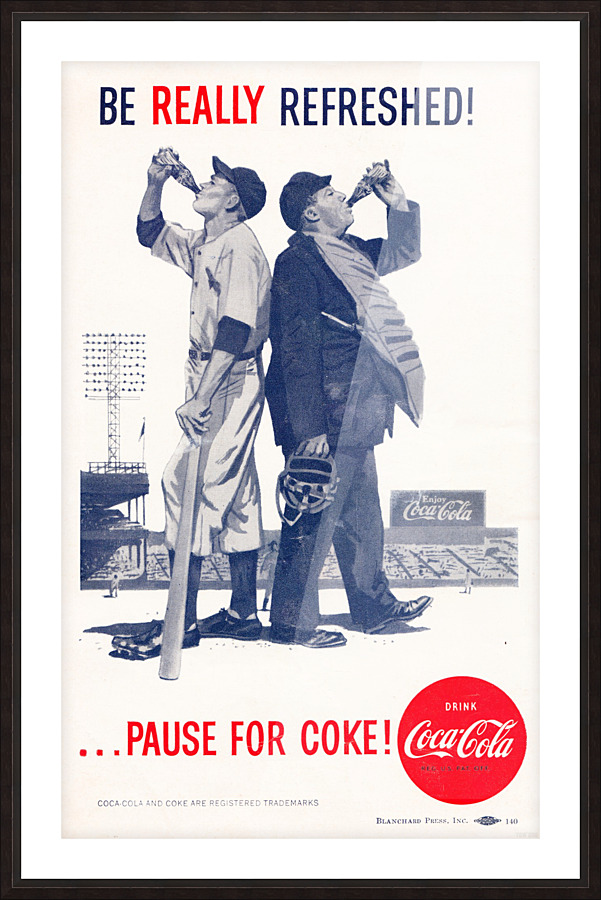 be really refreshed pause for coke ad reproduction poster Picture Frame print