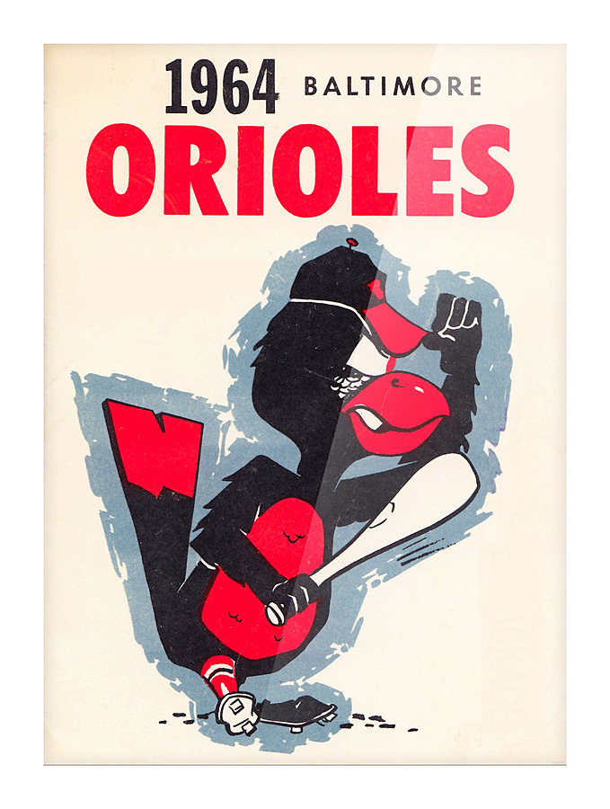 1964 baltimore orioles vintage baseball art poster Picture Frame print