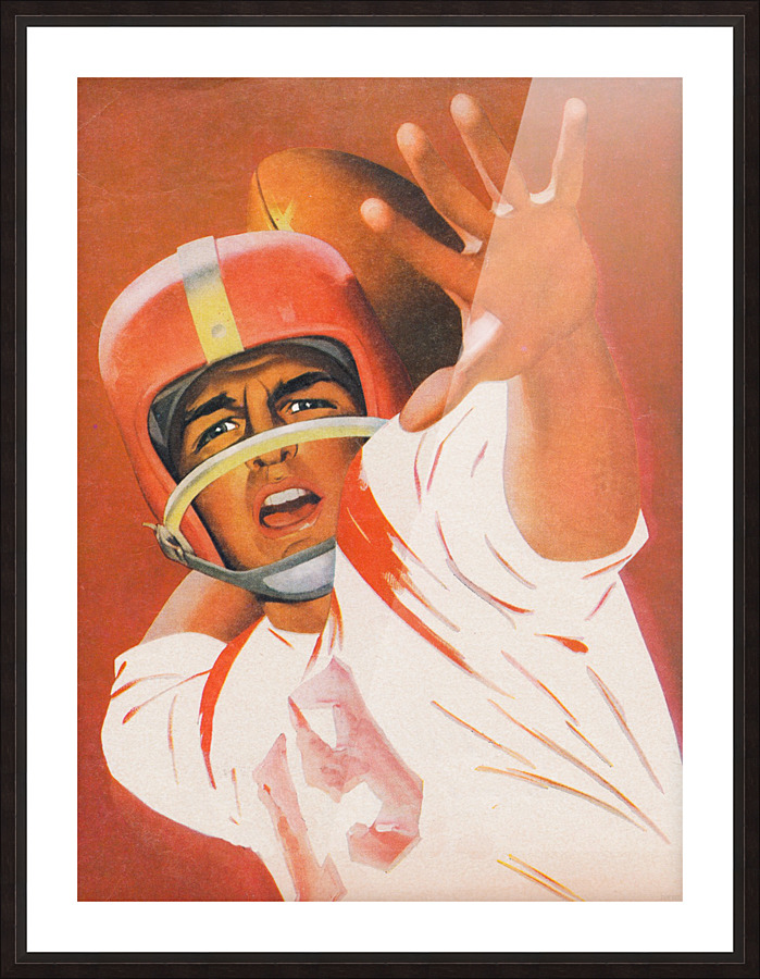 1960 Lon Keller Quarterback Art Picture Frame print