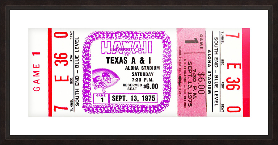 1975_College_Football_Texas A&I vs. Hawaii_Aloha Stadium Picture Frame print