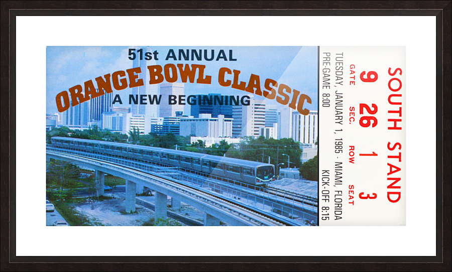 1985 Orange Bowl Picture Frame print