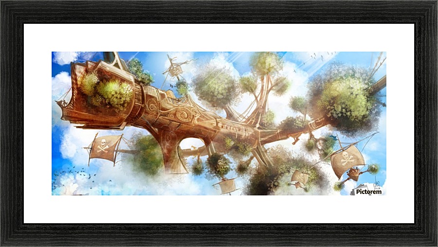 Tree Ship Picture Frame print