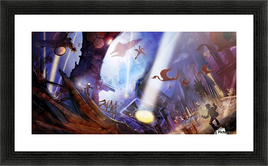 Lights On - Alien Megastructure Rama V Picture Frame print