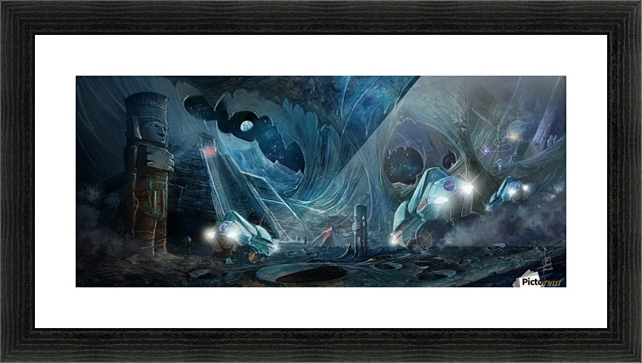 Ancient Aliens on the Moon Picture Frame print
