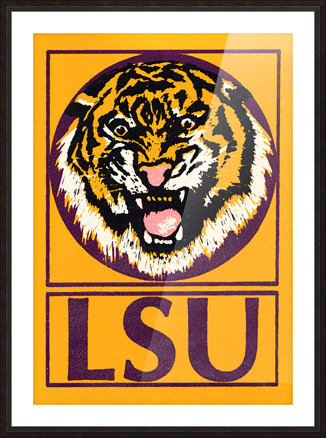 LSU Tigers Retro Eighties Art Print  Picture Frame print