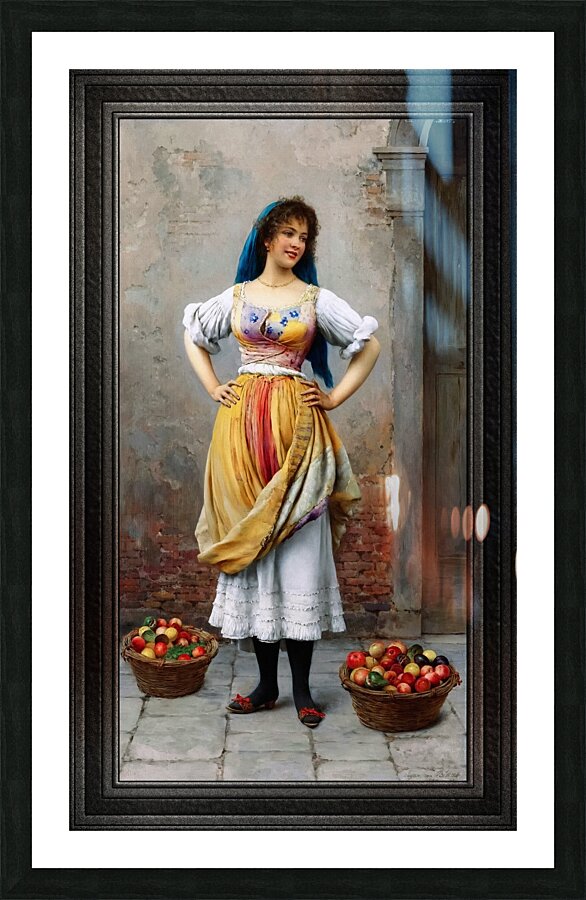 The Market Girl by Eugene de Blaas Classical Art Old Masters Reproduction Picture Frame print