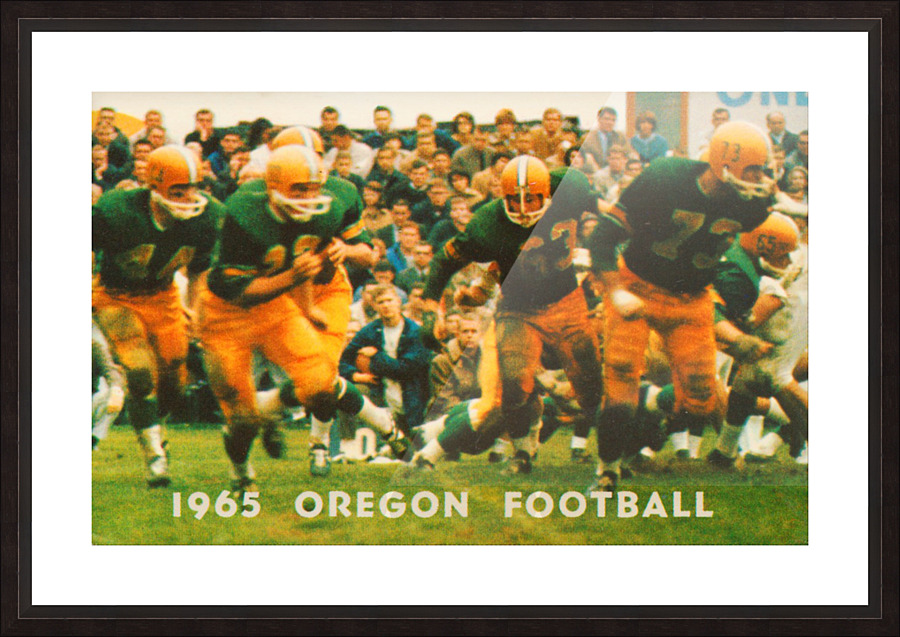 1965 oregon duck football art Picture Frame print