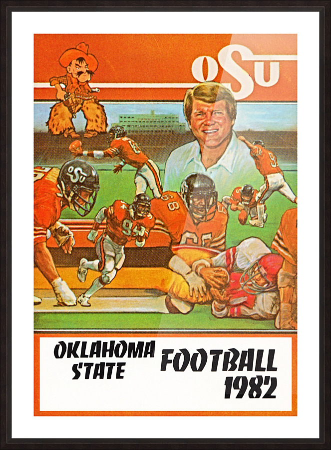 1982 Oklahoma State Football Jimmy Johnson Poster Picture Frame print