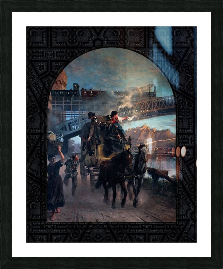 Railway Bridge by Paul Friedrich Meyerheim Old Masters Fine Art Reproduction Picture Frame print