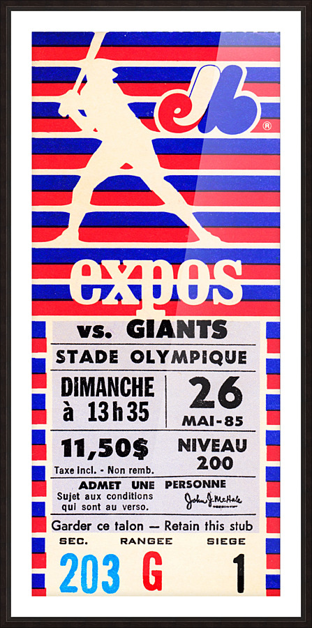 1985 Montreal Expos vs. San Francisco Giants Picture Frame print