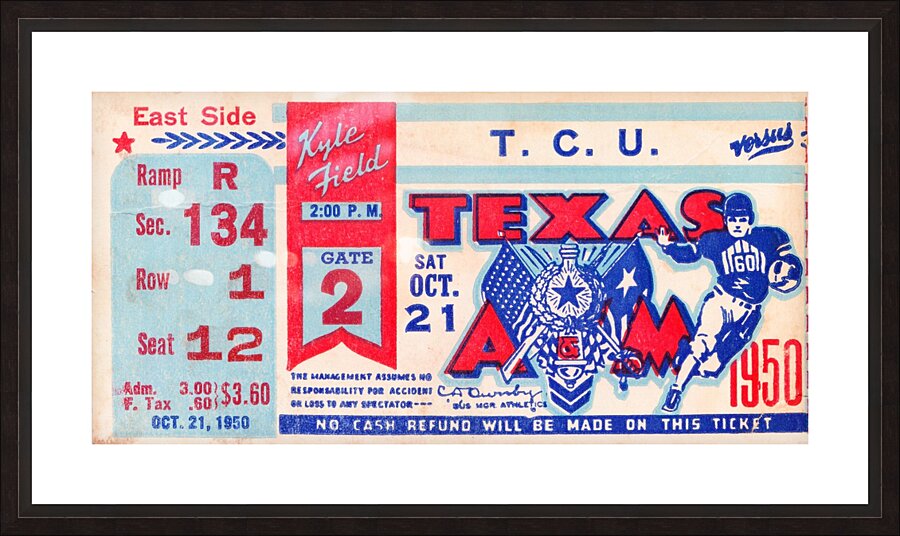 1950 TCU Horned Frogs at Texas Aggies Picture Frame print