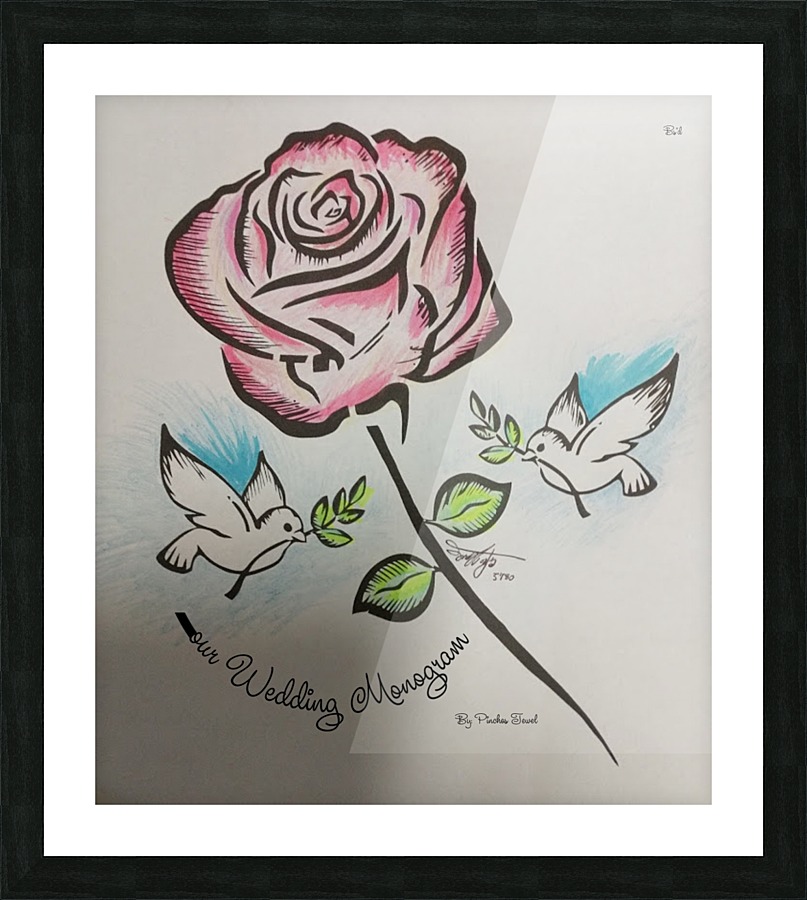 Art Monogram Rose Color 1 Impression et Cadre photo