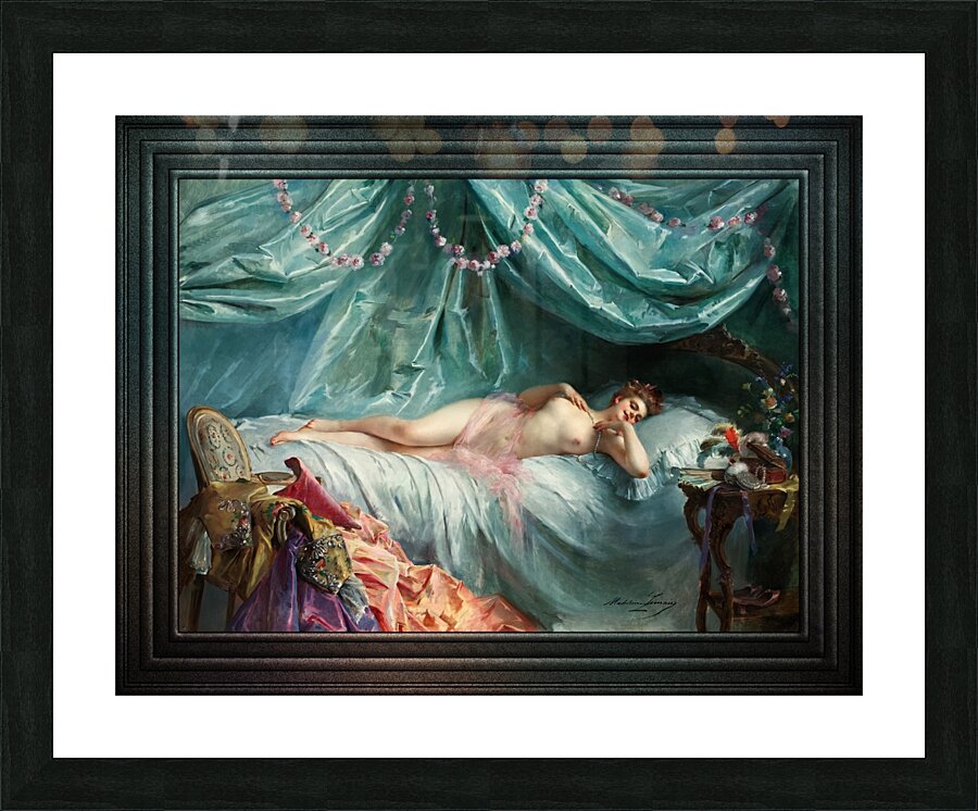 La volupte by Madeleine-Jeanne Lemaire Classical Fine Art Reproduction Picture Frame print