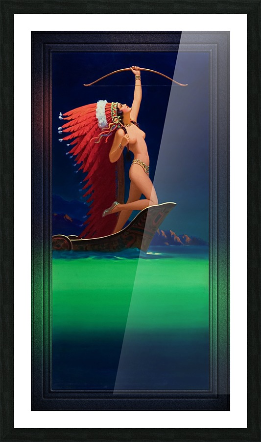 Flaming Arrow by Edward Mason Eggleston Art Deco Old Masters Vintage Art Reproduction Picture Frame print