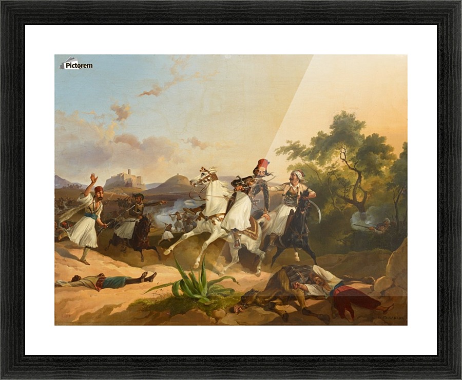 Palikaren-Kampf. Szene aus dem Griechischen Befreiungskrieg Picture Frame print