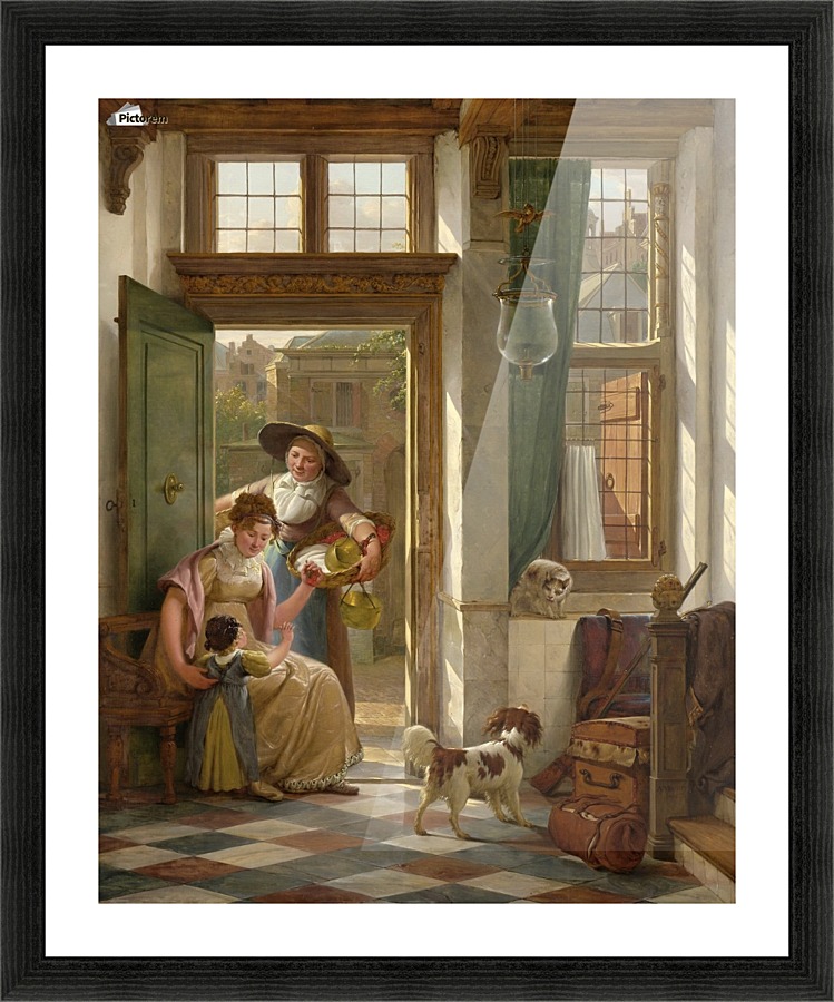 A Candle Saleswoman at the Door Picture Frame print