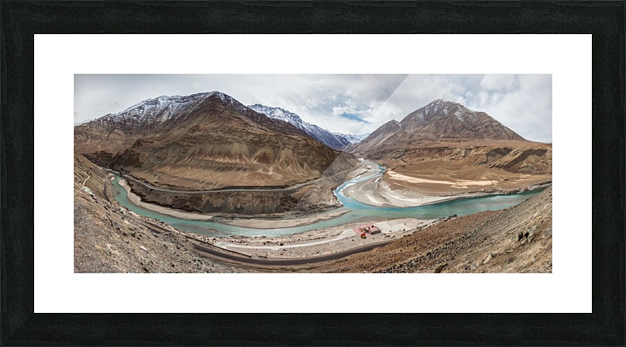 Confluence - Indus and Zanskar Rivers in Ladakh Himalaya India Picture Frame print