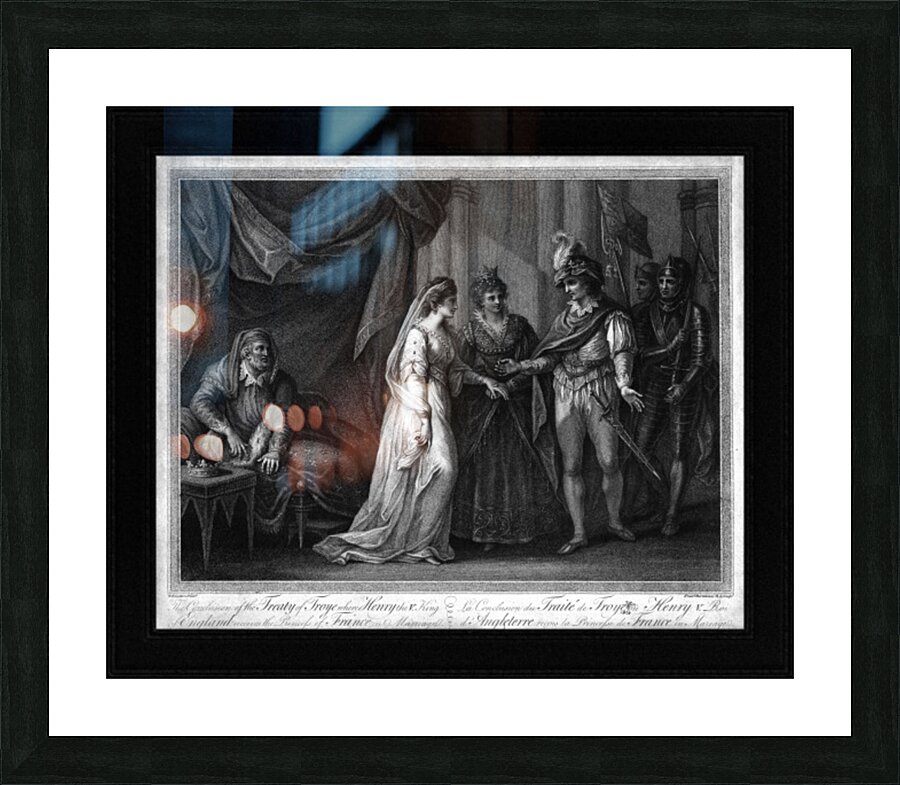 The Conclusion of the Treaty of Troyes by Francesco Bartolozz Classical Art Old Masters Reproduction Picture Frame print