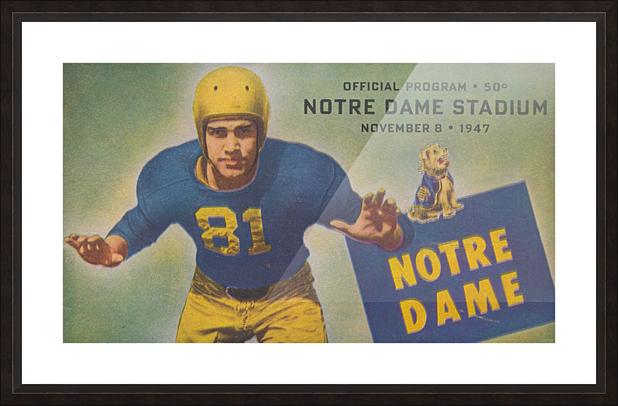 1947 Notre Dame Football Art Picture Frame print