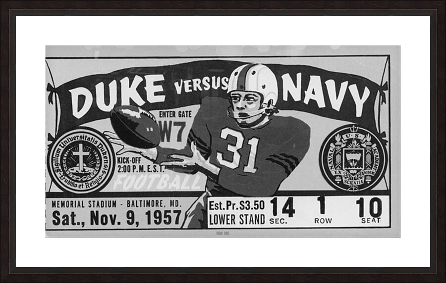 1957 Duke vs. Navy Picture Frame print