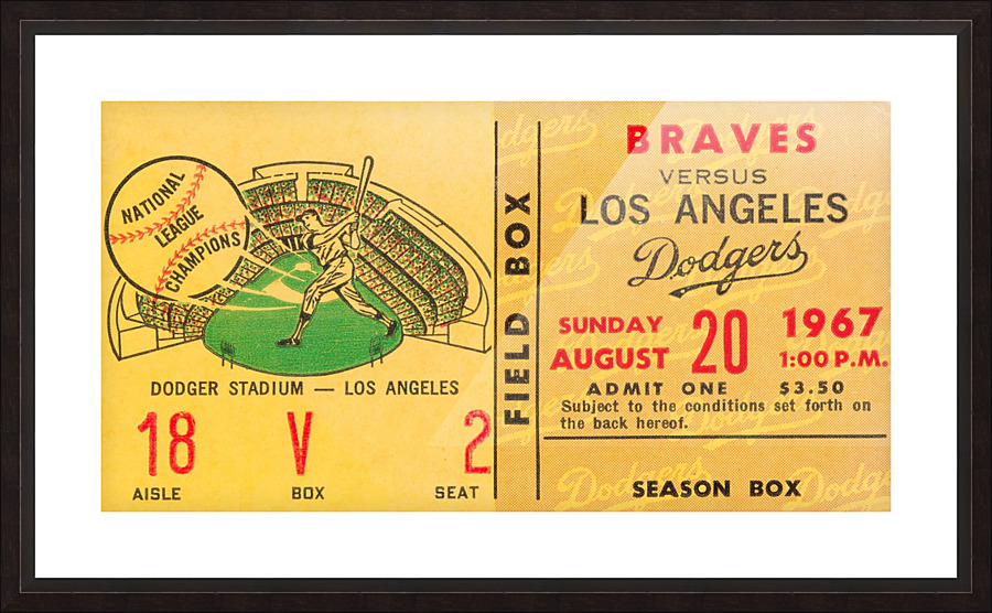 1967 Dodgers vs. Braves Picture Frame print