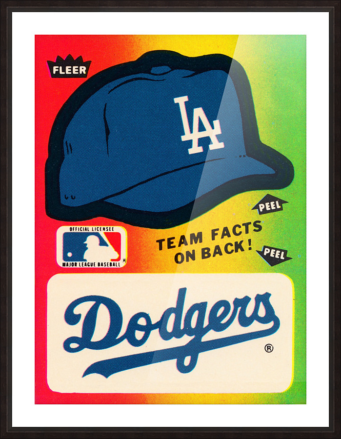 1983 fleer baseball stickers la dodgers ballcap art_ 1  Picture Frame print
