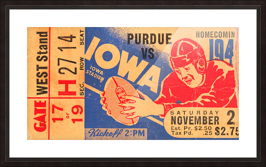 1940 Purdue vs. Iowa Picture Frame print