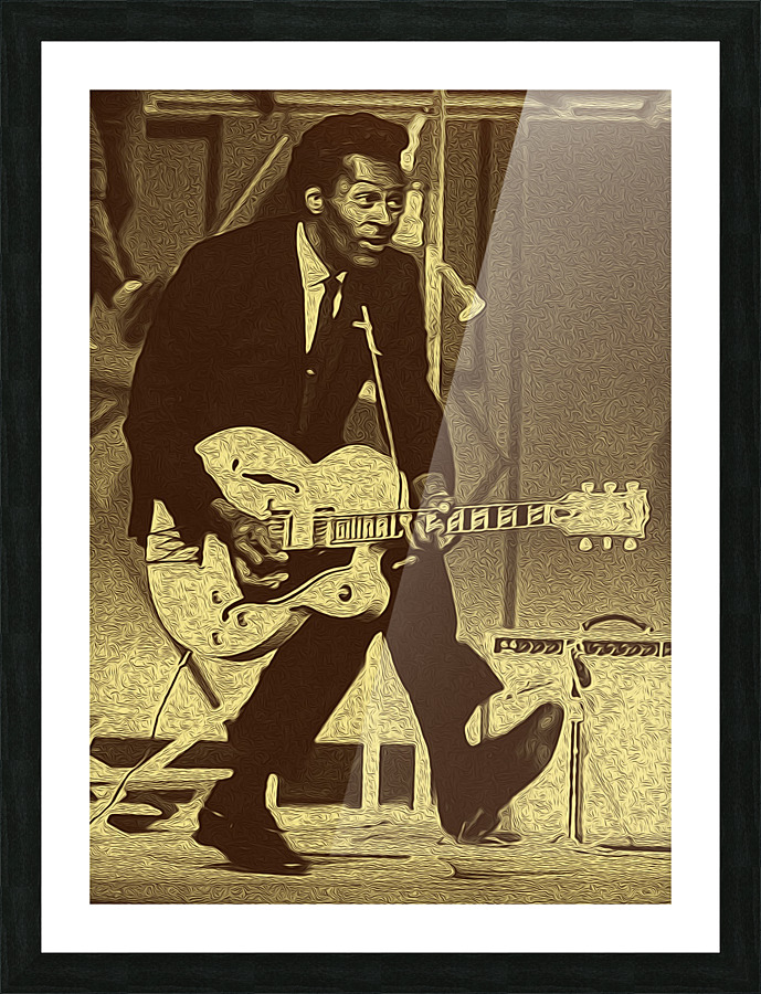 Chuck Berry Retro Vintage Poster 6 by RANGGA OZI Wall Art