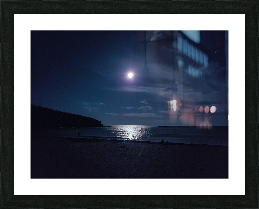 Moonlit Beach in Maine Picture Frame print
