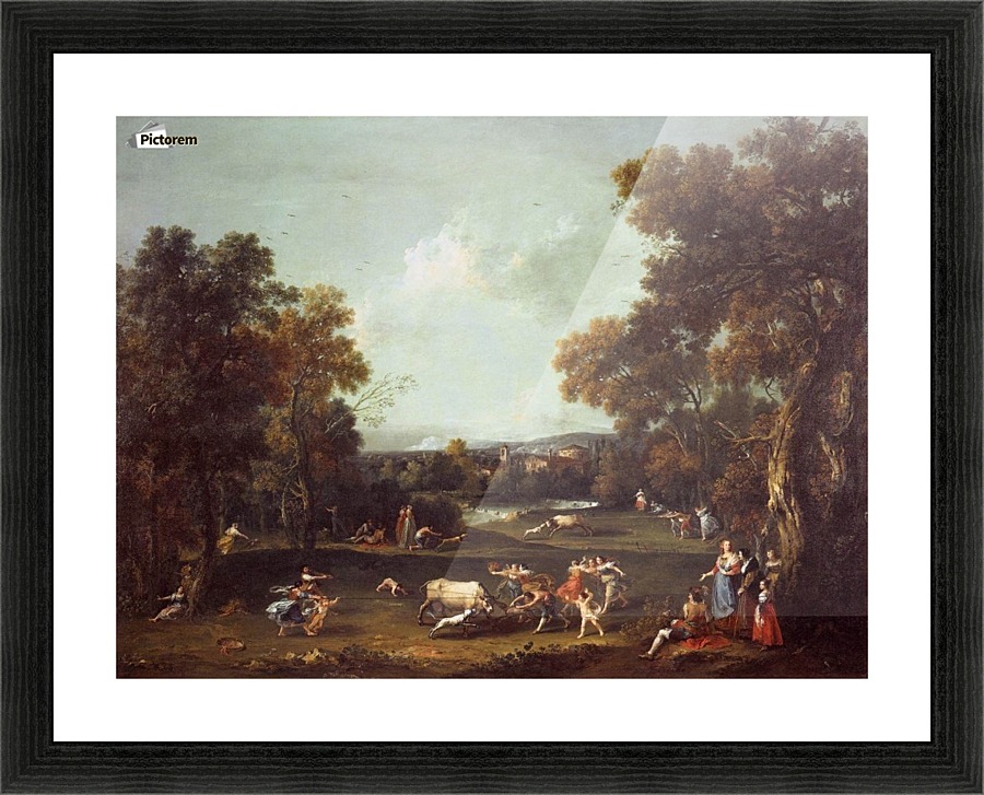 Bull Hunting Francesco Zuccarelli Canvas Bull Hunting Picture Frame Printing