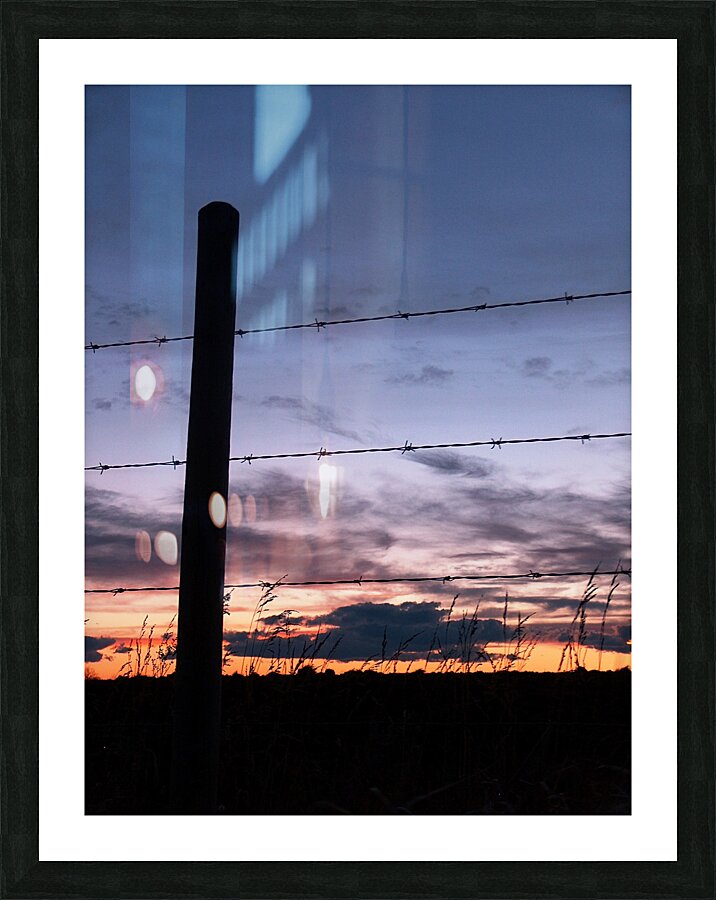 Fence at Sunset Picture Frame print