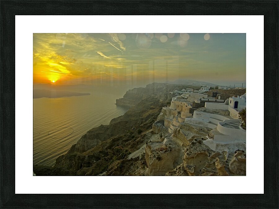 Santorini Sunset Picture Frame print
