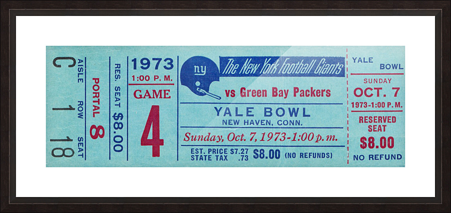 1973 New York Giants vs. Packers Picture Frame print
