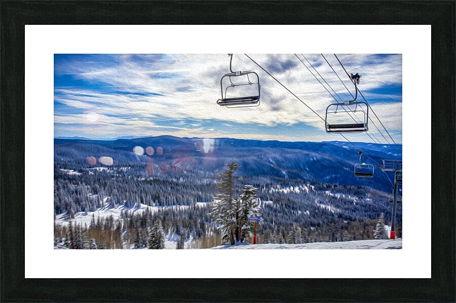 The Chairlift - oil painting  Framed Print Print
