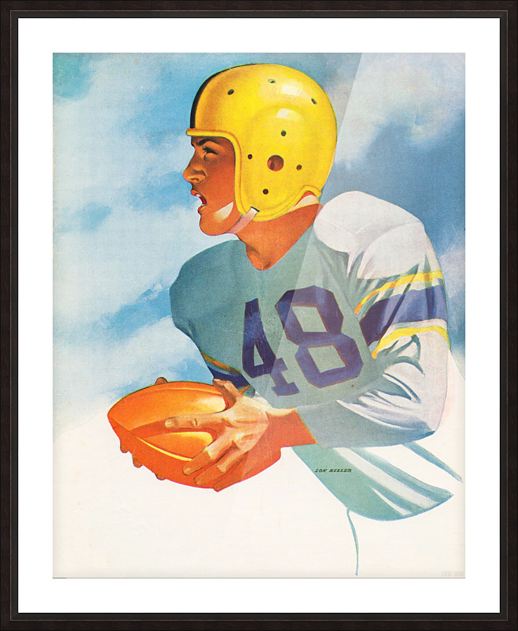 1948 Lon Keller Football Art Picture Frame print
