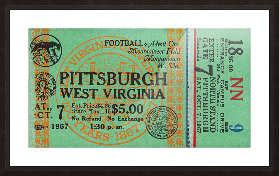 1967 West Virginia vs. Pitt Picture Frame print