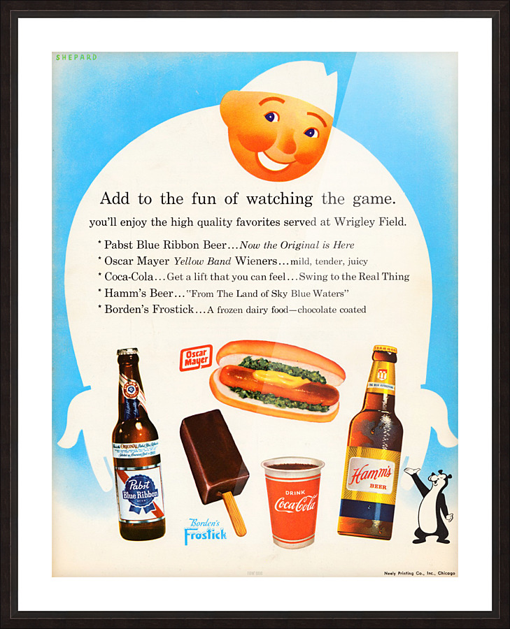 1962 Otis Shepard Concessions Ad Picture Frame print