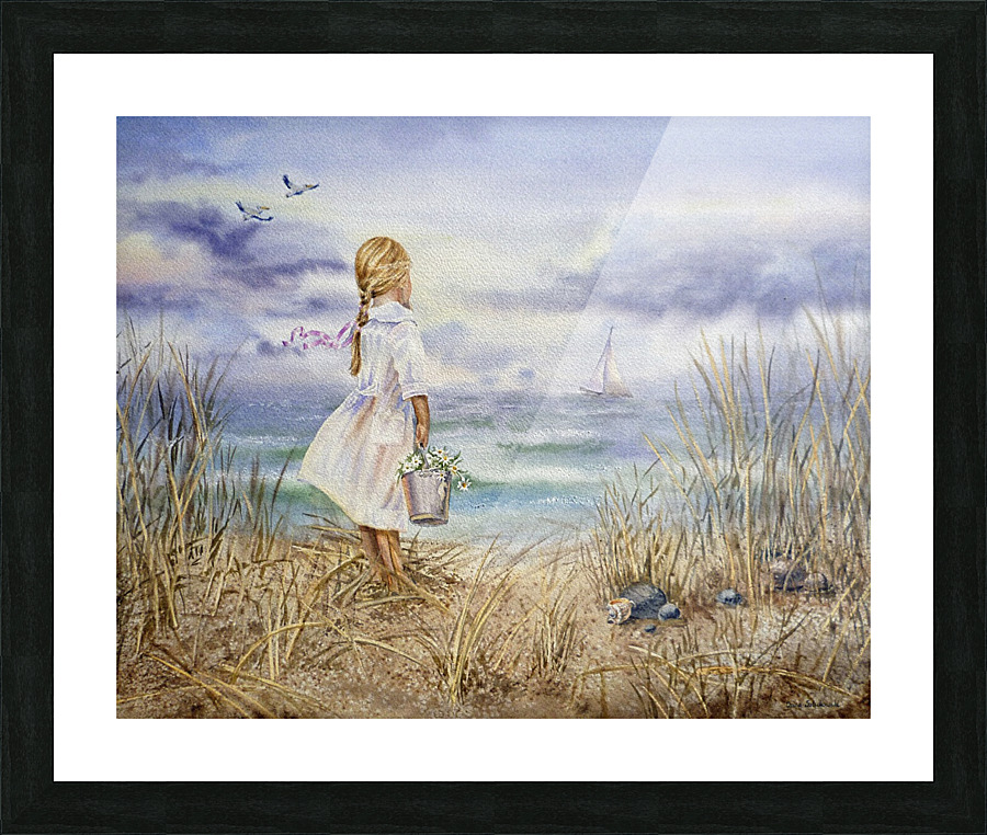 Art Collectors Favorite Girl And Ocean Painting  Picture Frame print