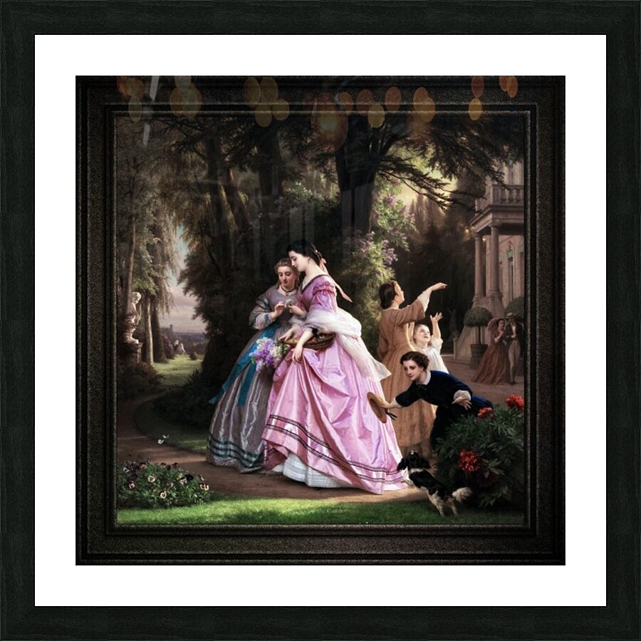He Loves Me He Loves Me Not by Josephus Laurentius Dyckmans Old Masters Classical Fine Art Reproduction Picture Frame print