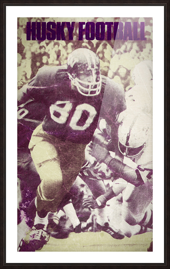 1974 Washington Huskies Football Art  Framed Print Print