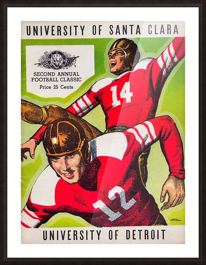 1938 santa clara detroit program art  Picture Frame print