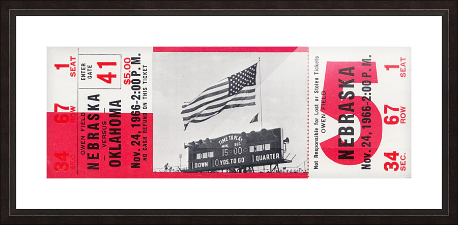 1966 Oklahoma vs. Nebraska Picture Frame print
