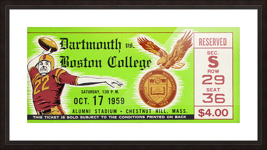 1959 Boston College vs. Dartmouth Picture Frame print